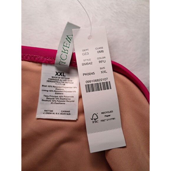 J.CREW Bikini Bottom Radiant Fuchsia High Rise Full Coverage BM642 Size XXL NWT - Picture 3 of 8